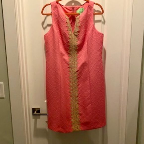 Pappagallo Bubblegum Pink and Gold Summer Dress Size 12 - Never Worn! - Picture 3 of 8